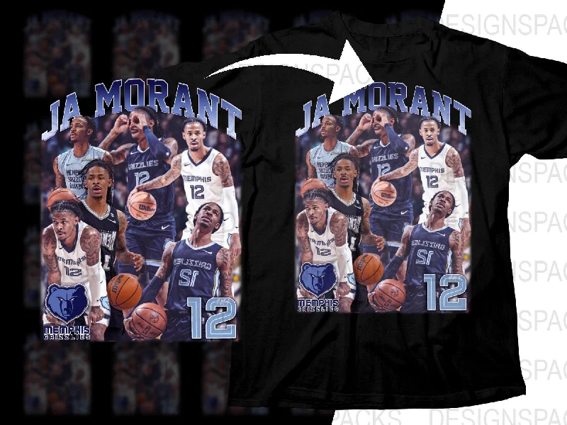 T-Shirt Blank-Memphis Grizzlies Ja Morant Basketball Superstar Bootleg Design Png Digital Download