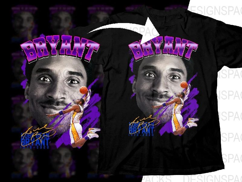 T-Shirt Minimalist-Iconic Kobe Bean Bryant Basketball Star 1978-2020 Bootleg Png Digital Download