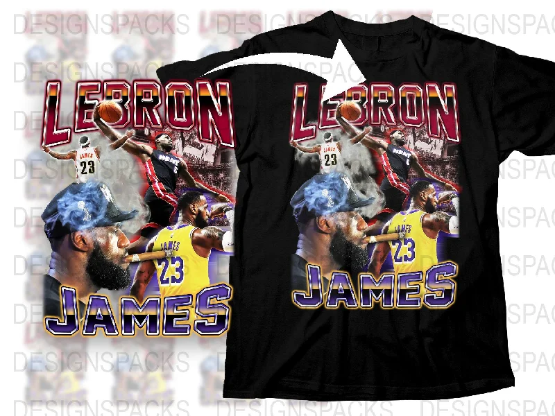 T-Shirt Training-Iconic LeBron James Bootleg Basketball Fan Png Digital Download