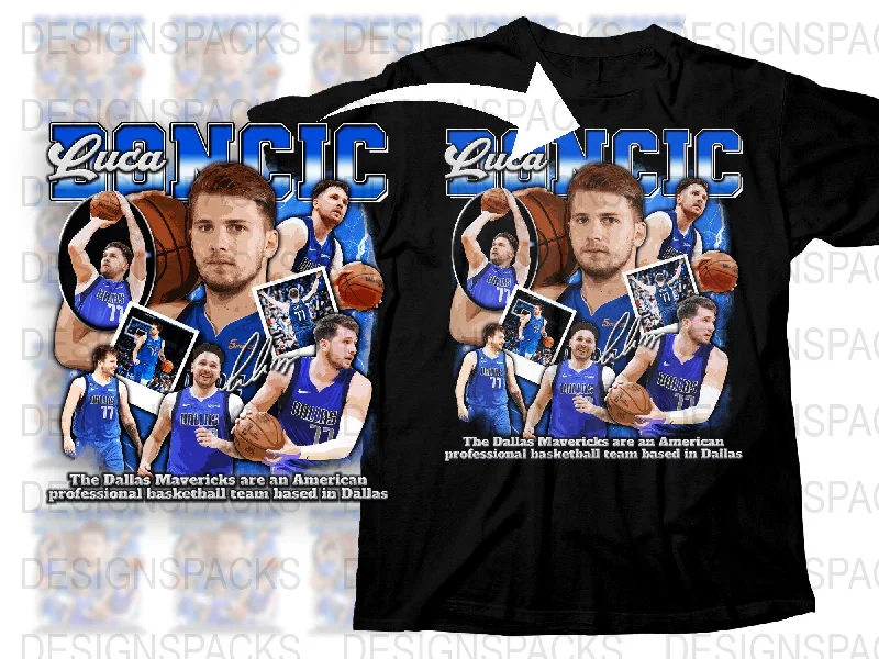 T-Shirt Moisture-Wicking-Luka Doncic Dallas Mavericks Basketball Star Png Digital Download