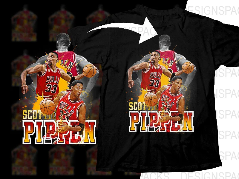 T-Shirt Top Rated-Scottie Pippen Retro Chicago Bulls Basketball Legend Bootleg Png Digital Download