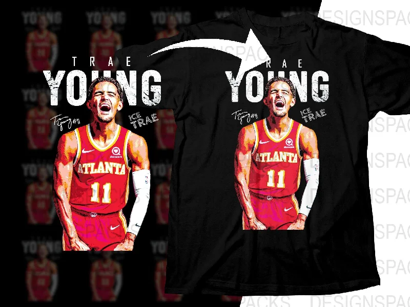 T-Shirt Mesh-Ice Trae Young Trae Atlanta Hawks Basketball Player Png Digital Download