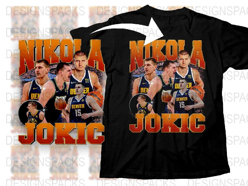 T-Shirt Silver-Nikola Jokic Bootleg Denver Basketball Png Digital Download