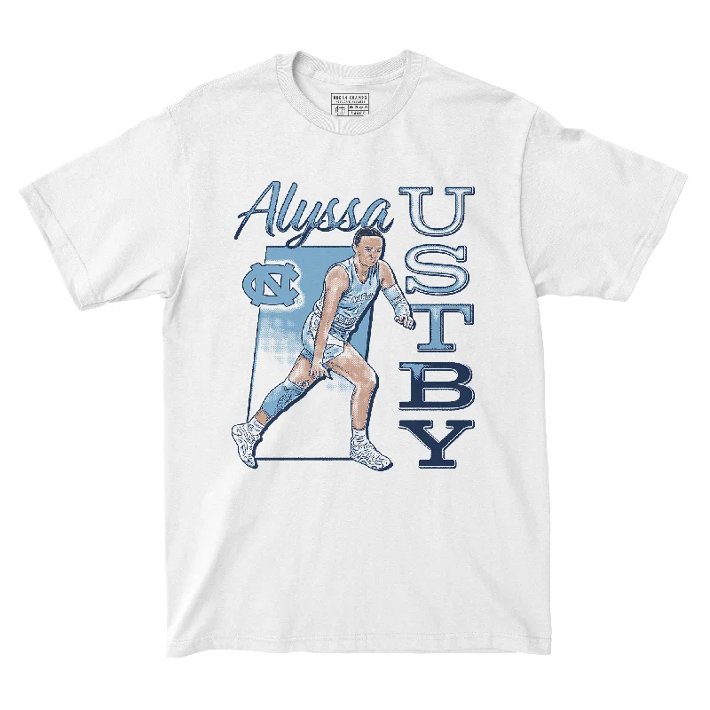 T-Shirt Biker-EXCLUSIVE RELEASE: Alyssa Ustby Cartoon White Tee