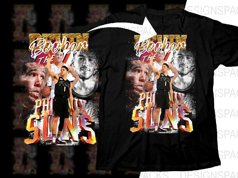 T-Shirt Surfing-Phoenix Suns Devin Booker Basketball Player Bootleg Png Digital Download