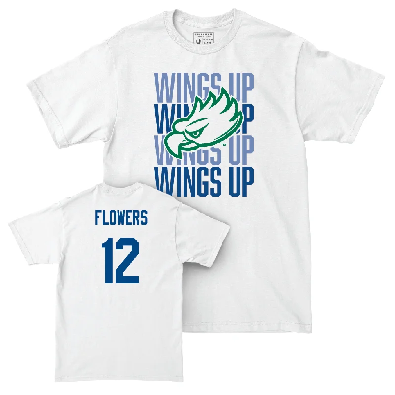 T-Shirt Baseball-Women's Basketball White Wings Up Tee - Kaelyn Flowers