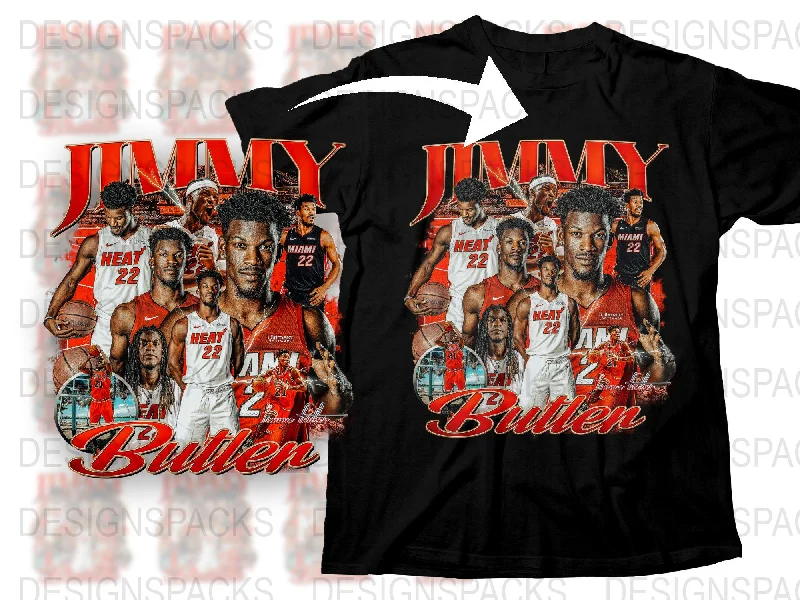 T-Shirt Gamer-Jimmy Butler NBA Basketball Player Bootleg Png Digital Download