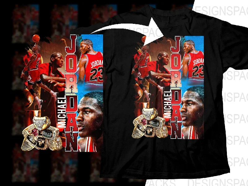 T-Shirt Classic-Michael Jordan Basketball Champion Bootleg Png Digital Download