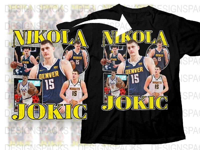 T-Shirt Camo-Nikola Jokic Denver Nuggets Bootleg Style Png Digital Download