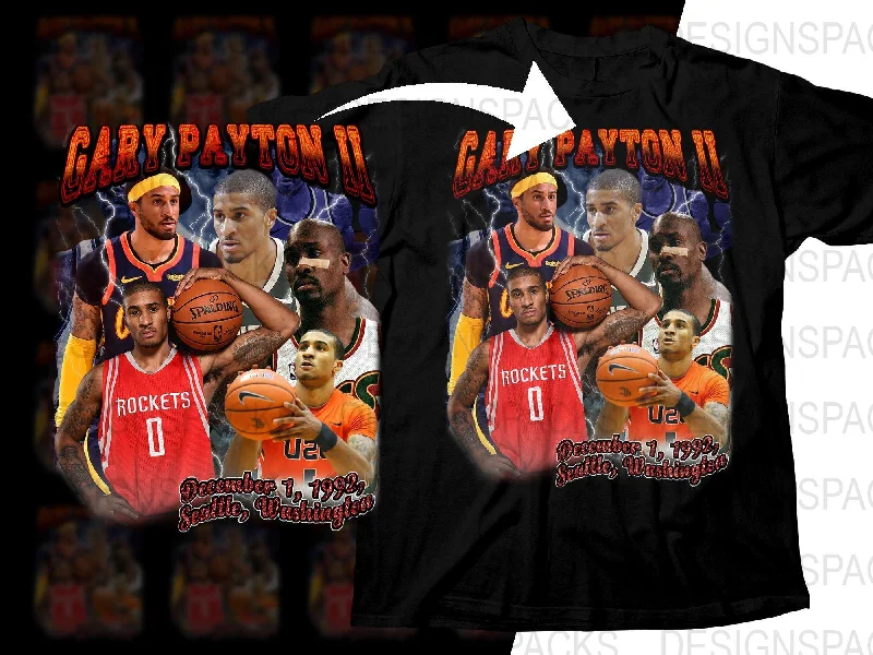 T-Shirt Logo-Iconic Gary Payton II Basketball Player Bootleg Png Digital Download