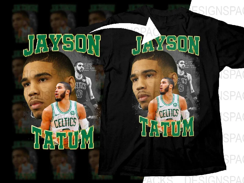 T-Shirt Plaid-Vintage Jayson Tatum Basketball Legend Celtics Bootleg Png Digital Download