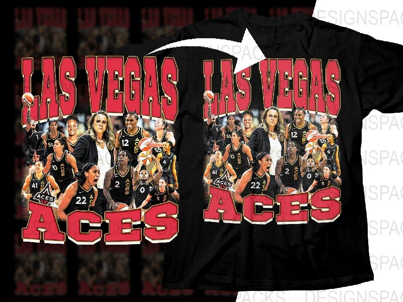 T-Shirt Button-Up-Las Vegas Aces Basketball Team Bootleg Graphic Png Digital Download