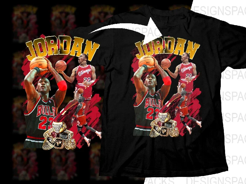 T-Shirt Jogging-Iconic Michael Jordan Chicago Bulls Basketball Champion Bootleg Png Digital Download