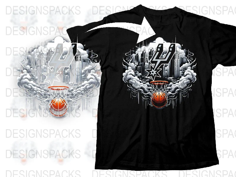 T-Shirt Programmer-San Antonio Spurs City Skyline Artistic Png Digital Download