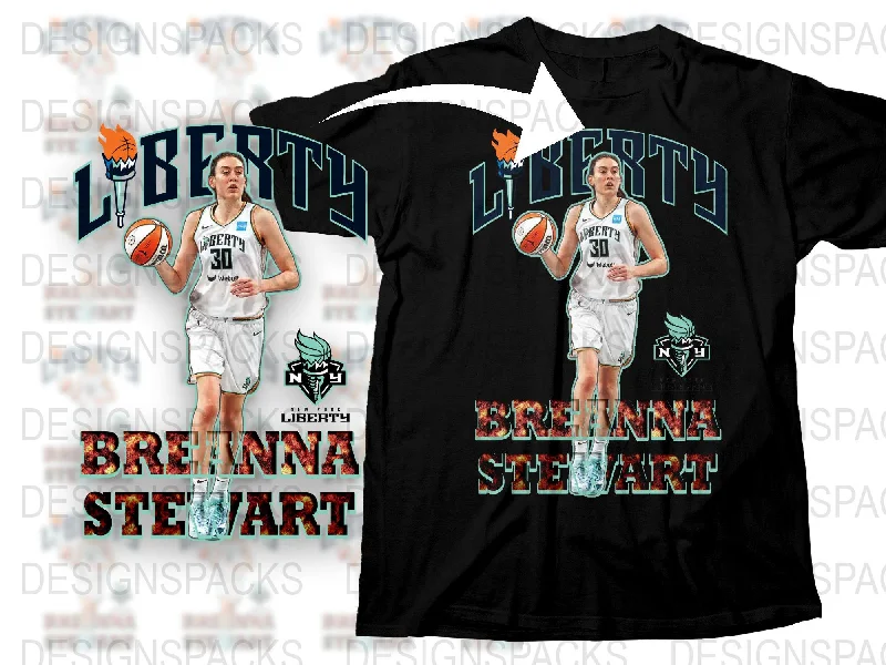 T-Shirt Orange-New York Liberty Breanna Stewart Number 30 Png Digital Download