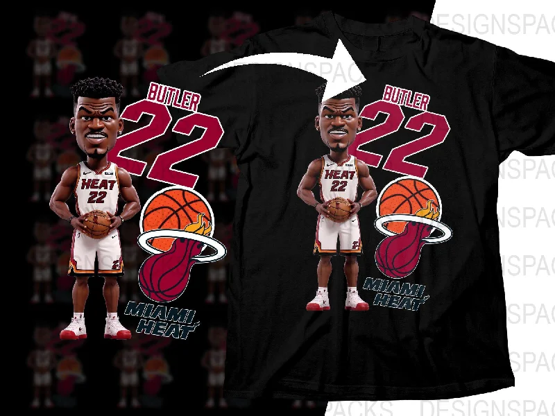 T-Shirt Movie-Themed-Jimmy Butler Miami Heat Cartoon Basketball Player Png Digital Download