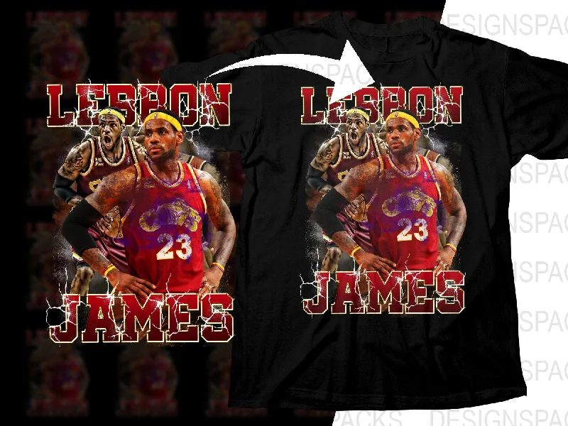 T-Shirt Workout-Iconic Lebron James Cavs Basketball Star Bootleg Png Digital Download