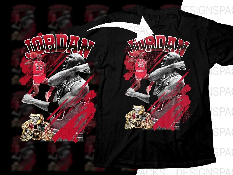 T-Shirt Running-Michael Jordan Chicago Bulls Retro Basketball Legend Bootleg Png Digital Download