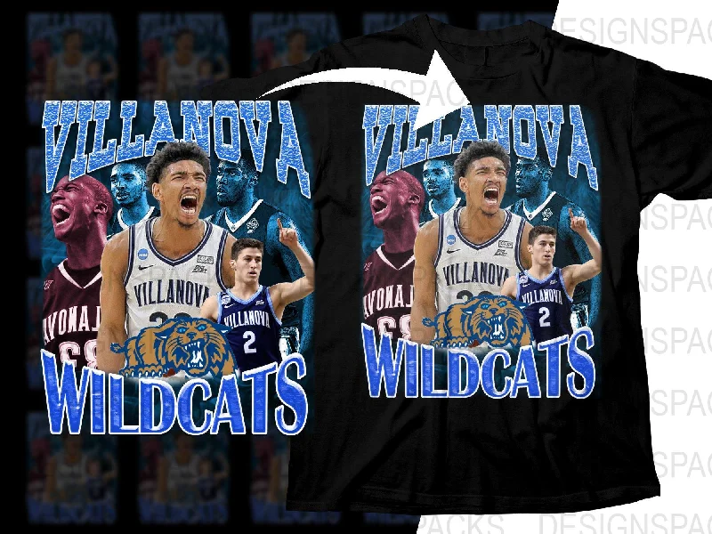 T-Shirt Blue-Villanova Wildcats Basketball Champions Bootleg Png Digital Download