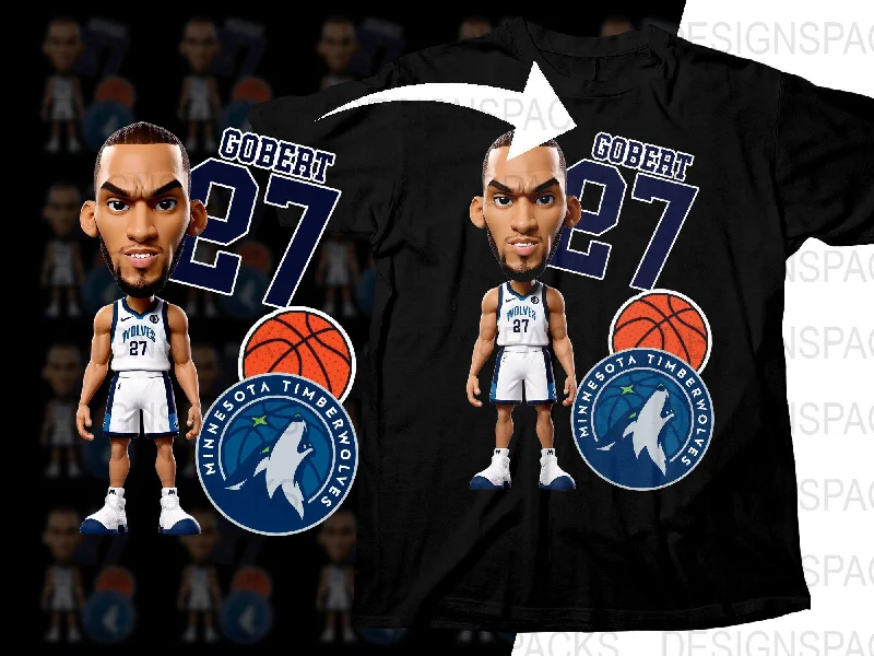 T-Shirt Fraternity-Rudy Gobert Minnesota Timberwolves Basketball Player Png Digital Download