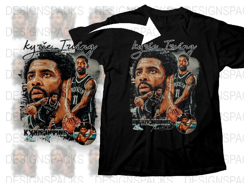 T-Shirt Unisex-Kyrie Irving Brooklyn Nets Bootleg Style Png Digital Download