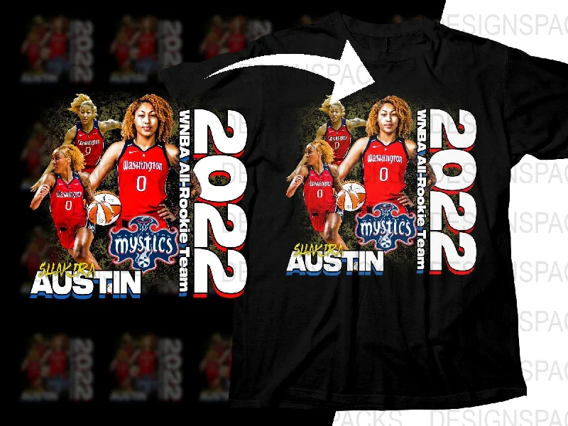 T-Shirt Celebrity-Washington Mystics Shakira Austin 2022 All-Rookie Team WNBA Bootleg Graphic Png Digital Download