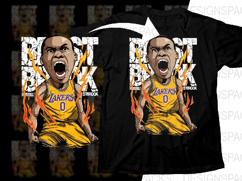 T-Shirt Coding-Russell Westbrook Fierce Lakers Player Basketball Png Digital Download