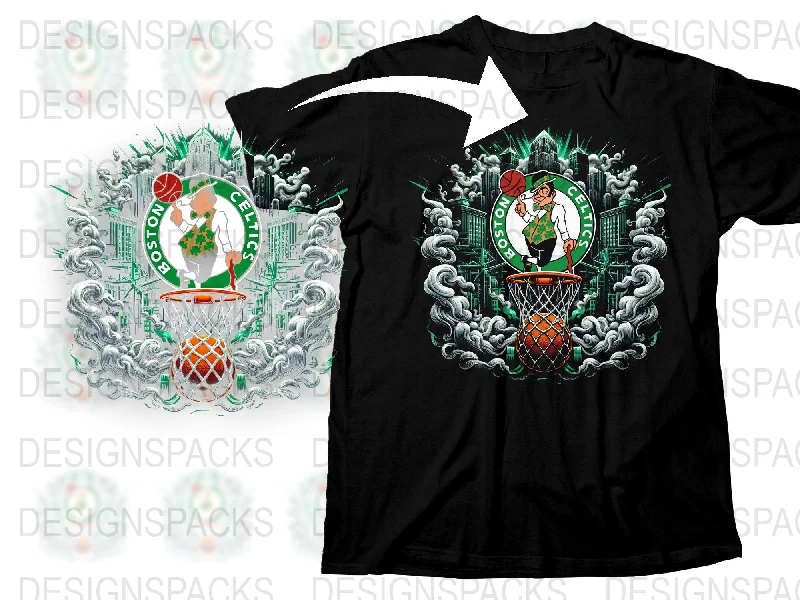 T-Shirt Hunting-Unique Boston Celtics Fantasy Skyline Png Digital Download