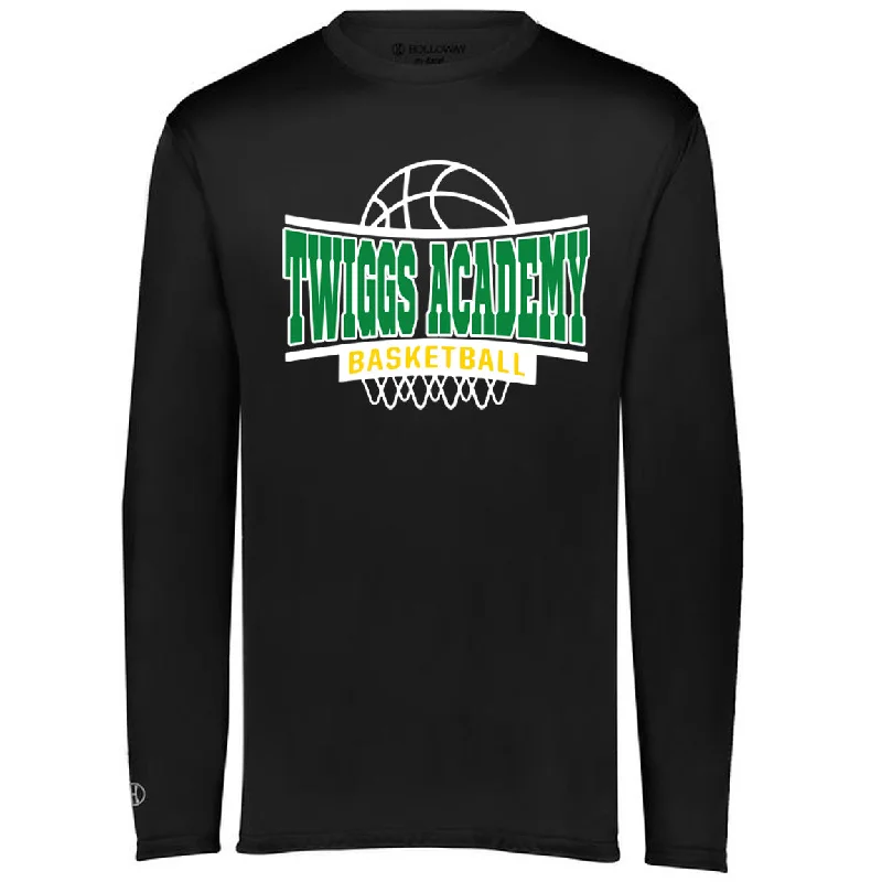 T-Shirt Limited Stock-Twiggs Academy - Curved Twiggs Academy Basketball Shooting Shirt - Black Drifit Longsleeves