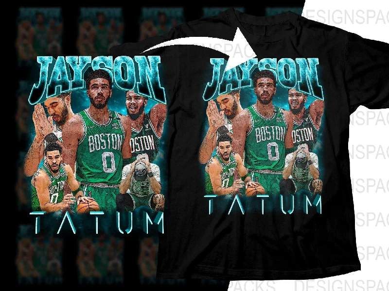 T-Shirt Striped-Jayson Tatum Boston Celtics Basketball Superstar Bootleg Png Digital Download