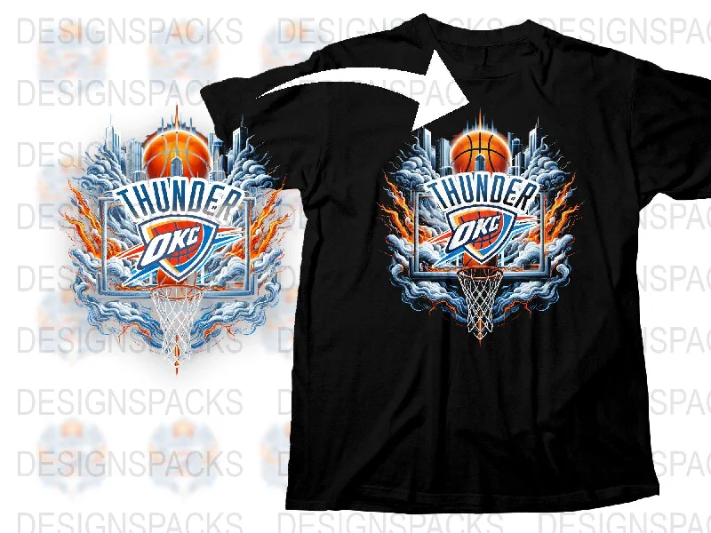 T-Shirt Sci-Fi-Oklahoma City Thunder Energetic Graphic Print Png Digital Download