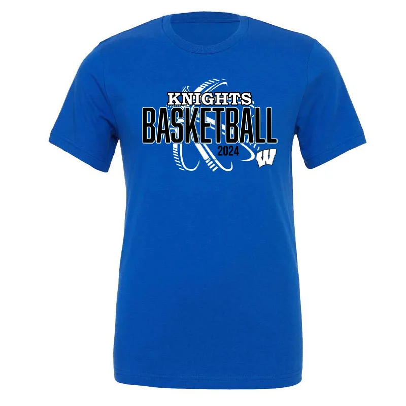 T-Shirt V-Neck-Windsor - Knights Basketball 2024 Pixels - True Royal (Tee/DriFit/Hoodie/Sweatshirt)