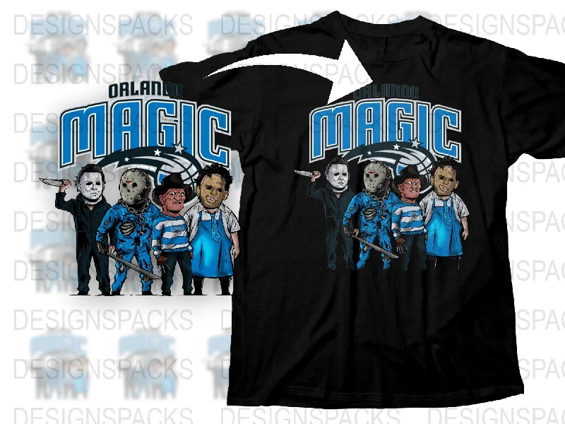 T-Shirt Festival-Orlando Magic Horror Villains Graphic Png Digital Download