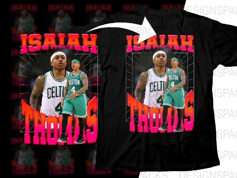 T-Shirt Hiking-Isaiah Thomas Basketball Player Boston Celtics Bootleg Png Digital Download