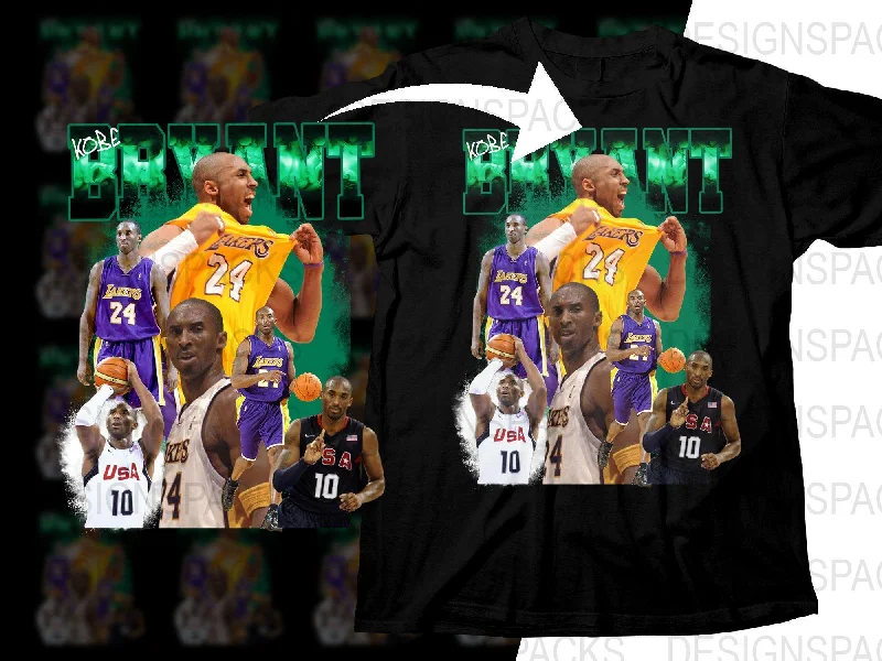 T-Shirt Retro-Iconic Kobe Bean Bryant Basketball Star Bootleg Png Digital Download