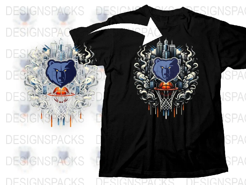 T-Shirt Graphic-Memphis Grizzlies Logo Skyline Design Png Digital Download