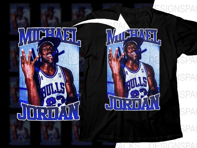 T-Shirt Athletic-Michael Jordan Chicago Bulls Basketball Star Bootleg Png Digital Download