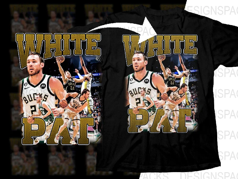 T-Shirt Basketball-Pat White Milwaukee Bucks Basketball Superstar Bootleg Graphic Png Digital Download