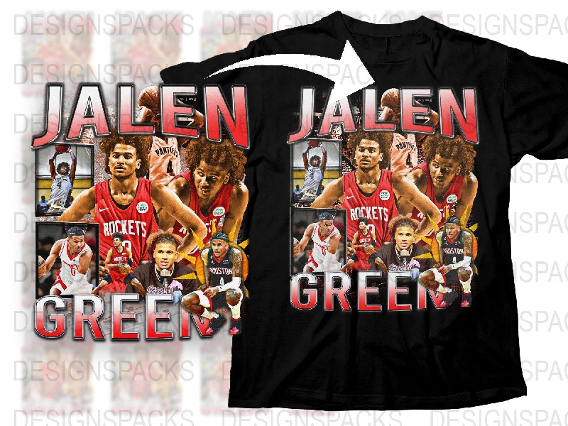 T-Shirt Soft-Jalen Green Bootleg Vintage Style Graphic Png Digital Download