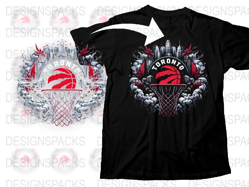 T-Shirt Quick-Dry-Unique Toronto Raptors City Skyline Art Png Digital Download