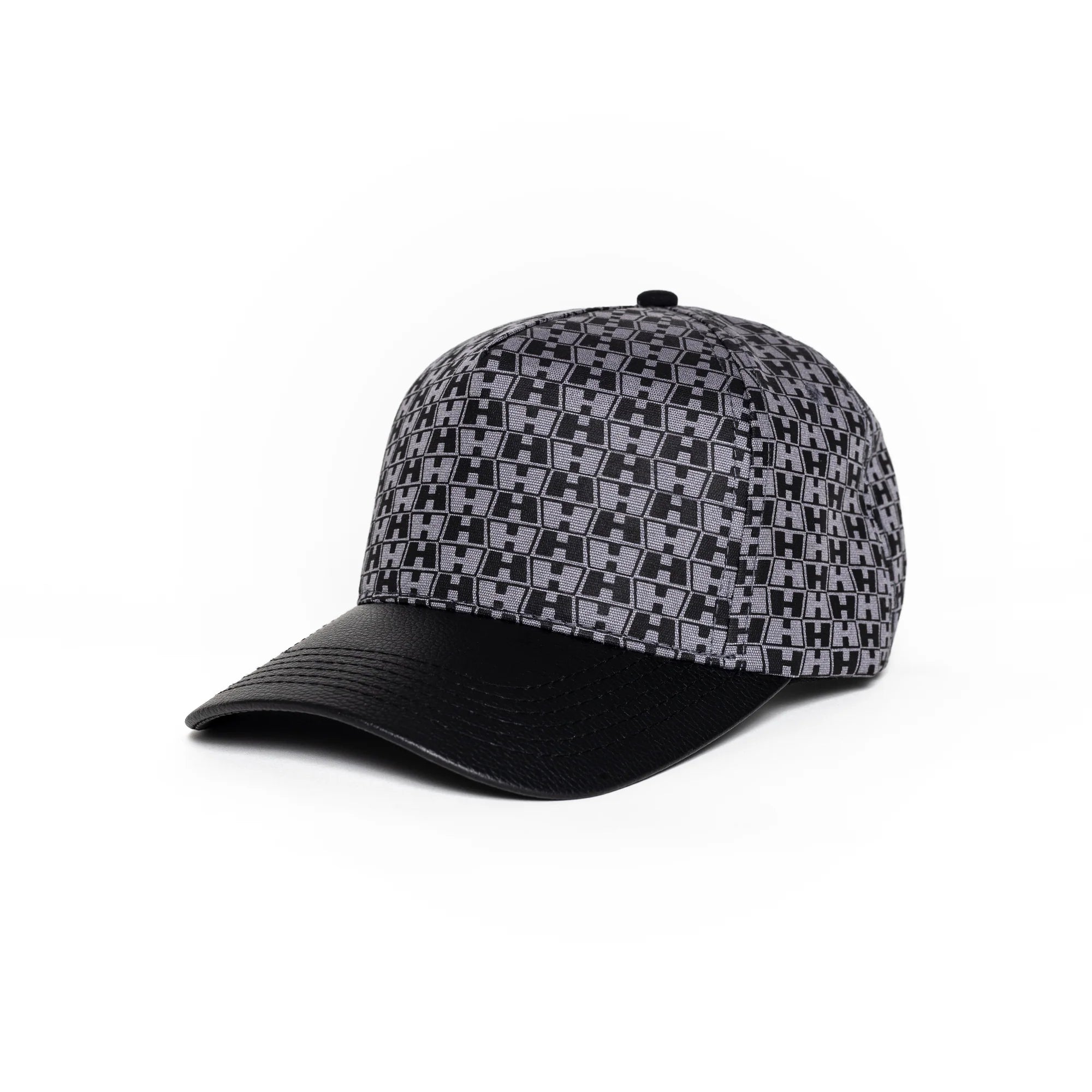 Hat Meme-Hardies Double H Leather Brim Hat -(black)