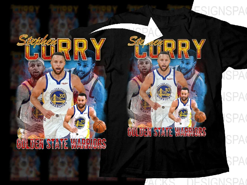 T-Shirt Button-Up-Stephen Curry Golden State Warriors Basketball Star Bootleg Png Digital Download