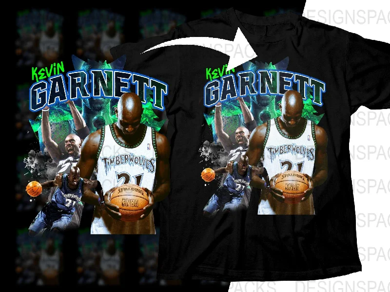 T-Shirt Halloween-Kevin Garnett Basketball Champion Highlighted Intense Bootleg Png Digital Download