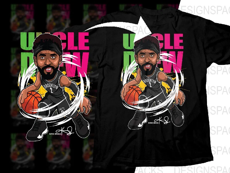 T-Shirt Toddler-Kyrie Irving Uncle Drew Brooklyn Nets Basketball Legend Dribbling Png Digital Download