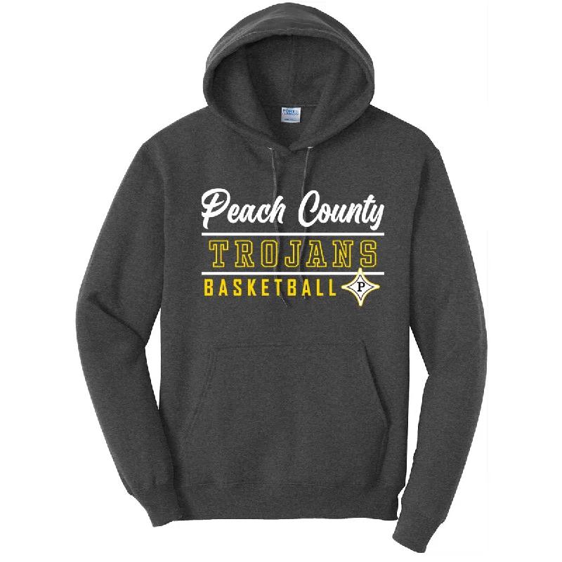 T-Shirt Tech Geek-Peach County - Peach County Trojans Basketball - Dark Heather Grey (Tee/Drifit/Hoodie/Sweatshirt)