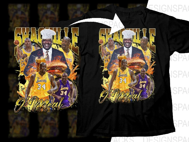 T-Shirt Gamer-Nostalgic Shaquille O'Neal Los Angeles Lakers Bootleg Graphic Png Digital Download