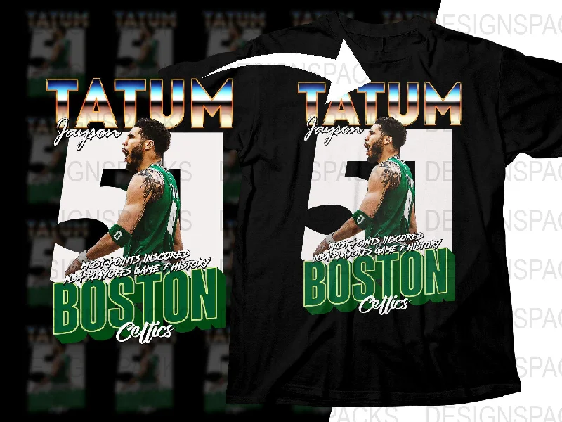 T-Shirt Custom-Iconic Boston Celtics Jayson Tatum NBA Playoffs Bootleg Png Digital Download