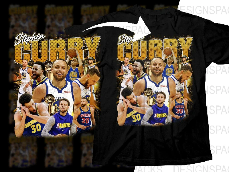 T-Shirt Tech Geek-Golden State Warriors Stephen Curry Basketball Legend Bootleg Png Digital Download