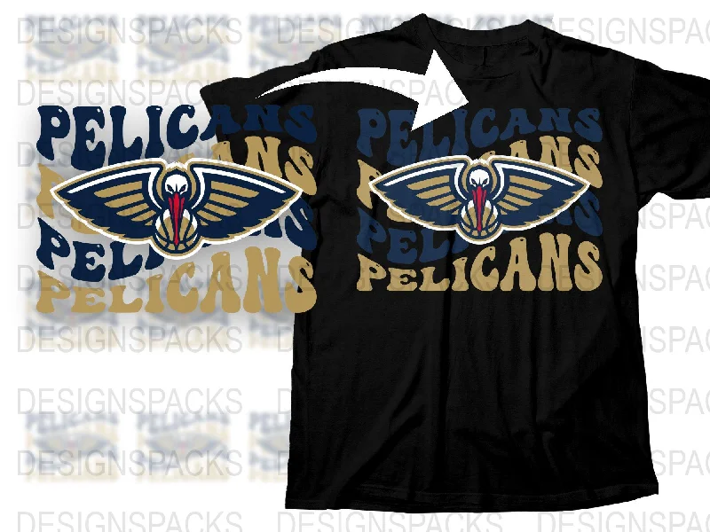 T-Shirt Gray-New Orleans Pelicans Logo Design NBA Fan Png Digital Download