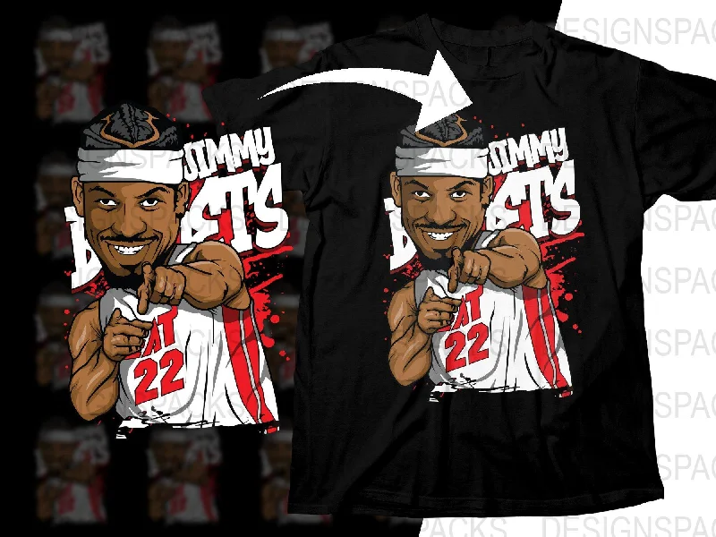 T-Shirt TV Show-Jimmy Butler Miami Heat Cartoon Basketball Superstar Png Digital Download